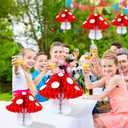 Gyufise 3 Pack Mushroom Shaped Honeycomb Paper Lanterns Mushroom Party Decorations Mushroom Honeycomb Balls Decorations Centerpieces for Birthday Party Garden Room Decor