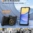 FNTCASE for Samsung Galaxy A15-5G Case: Dual Layer Military Grade Drop Protection Cell Phone Cover with Belt-Clip Holster | Shockproof Rugged Durable Heavy Duty Protective Bumper Tough (Black)