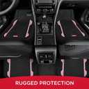 Rubbermaid Car Floor Mat, Heavy Duty All-Weather Car Mats Full Set with Dual-Tone Pink Aluminum Inserts Universal Fit, Anti-Slip Backing, Trim-to-Fit for Most SUV, Sedan, Van