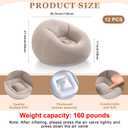 Realspring 6 9 12 Pcs Inflatable Bean Bag Chairs for Adults with Electric Air Pump, Blow up Couch Folding Portable Inflatable Couch Lazy Sofa for Outdoor Movie Night Camping(Coffee,12 Pcs), 38.5 x 21.6 x 11 inches