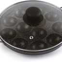 Sahishnu Online & Marketing Appam Patra, Appam Maker, Appam Pan, 12 Pits Appam Maker with Glass Lid