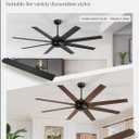 Fanbulous 65 Inch Ceiling Fans No Light with Remote, Black Indoor/Outdoor Ceiling Fan Without Light with Quiet Reversible DC Motor, 6 Speeds, 8 Blades Large Ceiling Fan for Living Room Bedroom Patio