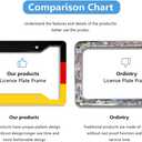 German Flag License Plate Frame Stainless Steels Patriotic Black Car Tag Holder Frames with 4 Holes and Screws 12 x 6 Inch Decoration for US Vehicles Standard for Women Men