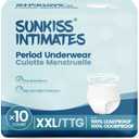 Disposable Period Underwear for Women with Heavy Flow, Low-Rise Unscented Postpartum Essentials, White, XXLarge, 10 Count