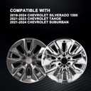 Wheel Skins Compatible with Chevy Silverado 1500; Tahoe; Suburban 2019-2024; 20 inch Premium Wheel Covers; Set of 4 Packs (Chrome)