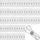 100 Pcs Paper Clips Metal Wire Hollow Out Clothespins Multi Purpose Utility Binder Clips Invoice Bill Stainless Steel Hanging Clothes Pins for School Kitchen Outdoor Office(Small,Silver)