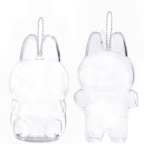 Labubu Display Case for Popmart Figures, 4Pcs Protective Case for LABUBU The Monsters Have a Seat, Display Box Hard Case Accessories Cover -