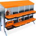 Chicken Nesting Boxes, 10 Compartments Chicken Laying Boxes, with Support Legs, Removable Plastic Tray, Easy to Clean, Roll Away Nesting Boxes for Chickens Laying Eggs, Orange