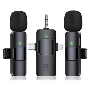 3 in 1 Wireless Lavalier Microphone for iPhone, Android & Camera, USB-C, Mini Microphone with Noise Reduction for YouTube, Live Stream, TikTok, Vlogs, Video Recording