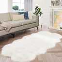 White Fluffy Washable Shag Area Rugs for Bedroom Faux Sheepskin Fur Rug 4x6 Furry Nursery Rug Teen Room Home Décor