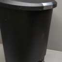 simplehuman 50 Liter / 13 Gallon Semi-Round Kitchen Step Trash Can with Secure Slide Lock, Black Plastic