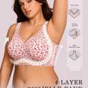 OEAK Womens Wireless Jelly Bra Plus Size Supportive Seamless Bras Full Coverage Push Up Comfortable No Underwire T-shirt Bras, XL