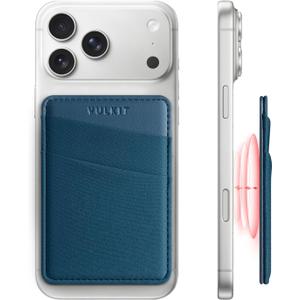 VULKIT Magnetic Phone Wallet for MagSafe- RFID Blocking - Card Holder Wallet for iPhone 16/15/14/13/12 Series & Phone Case with MagSafe (Prussian Blue)