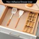 Cooyes Shelf Liner for Kitchen Cabinets Non-Adhesive Waterproof Drawer Liner Durable EVA Material Easy-to-Cut Shelf Paper for Refrigerator, Cupboard, Dresser with Modern Pattern Antique Golden, 23.6"W x 118"L