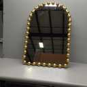 Arched Bathroom Mirror, 20"x30" Vintage Gold Metal Beaded Frame, Large Rustic Arched Wall Mirrors for Bedroom, Living Room, Hallway, Fireplace