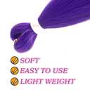 Long Purple Braiding Hair -24 Inch Synthetic Braiding Hair for Kids Stage Party Halloween Costume Cosplay (Purple, 24 Inch(Pack of 2))