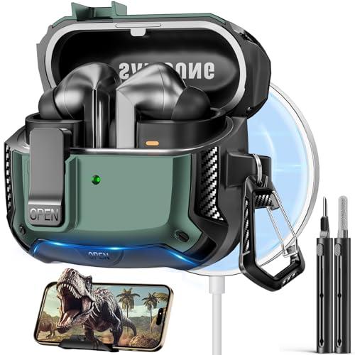 Polislime Compatible with Samsung Galaxy Buds3 FE (2025) / Buds3 Pro (2024) / Buds 3 Case (2024) with Phone Stand, Compatible with MagSafe, with Secure Lock Clip Design & Cleaning kit