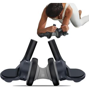 BERTER Fitness Ab Roller Wheel with Elbow Support Abdominal Trainer Roller Workout Equipment for Home and Gym Exercise Roller for Men and Women (Grey)