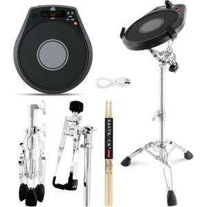 EASTROCK Electronic Practice Drum Pad With Stand, 12 Inches Portable Drum Pad,Silent Drum Electric Drum Pad With Stand,Suitable for Beginners and Professionals,Black