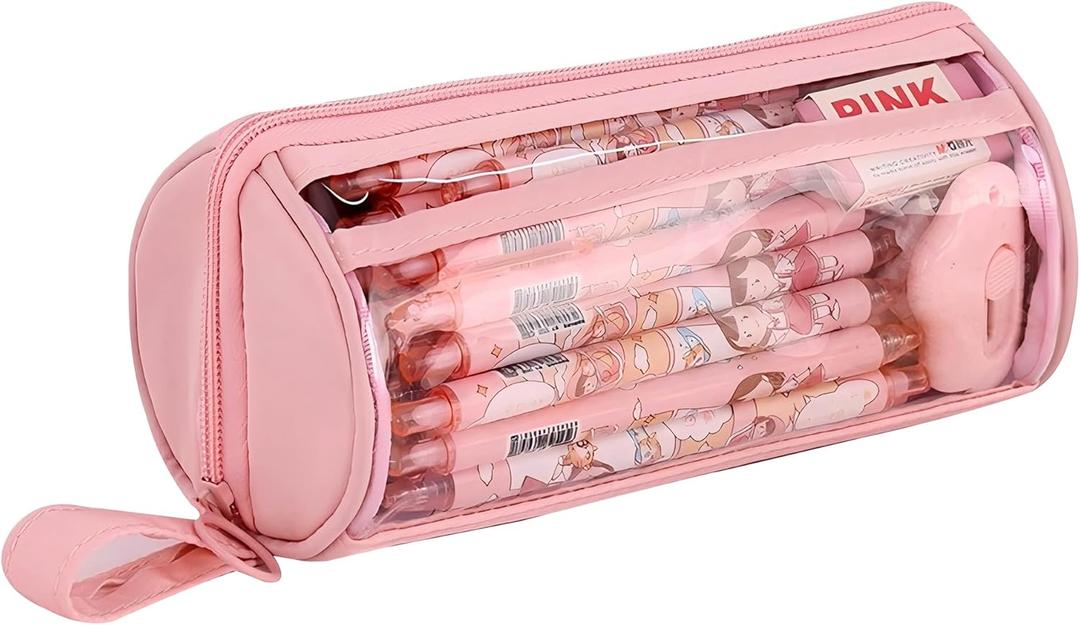Pencil Cases Pen Pouch Clear Transparent Marker Pouch with Zipper Pencil Storage Bag Pencil Holder Travel Cosmetic Makeup Bag Organizer for Students Adults Teen Kids (Pink) Pencil Cases Pen Pouch Clear Transparent Marker Pouch with Zipper Pencil Storage Bag Pencil Holder Travel Cosmetic Makeup Bag Organizer for Students Adults Teen Kids (Pink)