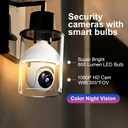 Light Bulb Camera 1080P Full-Color Night Vision, Motion Detection & Alarm Notifications Two-Way Audio, Alexa Compatibility & Cloud Storage Support Porch Lighting