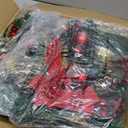 Christmas Wreath with Lights - 16" Christmas Wreaths for Front Door with Red Bow, Christmas Door Wreath with Balls Berries & Pine Cones for Home Wall Indoor Outdoor Xmas Decor