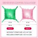 30PCS Double Sided Square Foil Balloons Wall,19 Inches Chrome Foil Balloons Tunnel Arch Garland Kit for Birthday,Anniversary,Wedding,Graduation Party Background Graduation Party Decoration (Pink Silver and Red Green)