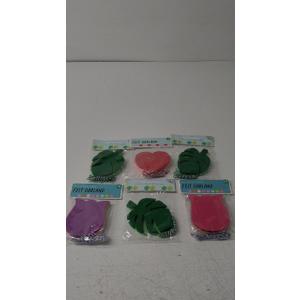 1CT Felt Garland 8 Felt Mix With Cord 6 Pack