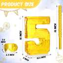 Sratte Piñata Birthday Party Decorations Gold Foil Piñata with Stick Blindfold Confetti for Boy Girl Birthday Anniversary Celebrations Fiesta Supplies(Number 5)