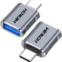 USB C to USB Adapter 2 Pack,10Gbps Data Transfer Fast Charging,USB C Male to USB 3.2 Female OTG Adapter for Phone 17/16/15 Pro Max,Pad Pro,M-acBook Pro/Air,D-ell XPS,Note-book,Phone,Laptop,Tablet Gray