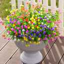 Ivydale Artificial Fake Fall Mums Flowers Plants for Outdoors Indoor Decoration, 12 Bundles Faux Plastic Mix-Colored Daisy Flowers UV Resistant Faux Greenery Bushes Shrubs for Home Porch Patio Garden