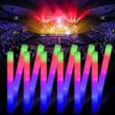 100 + 11 Pack Foam Glow Sticks Bulk Party Pack,Party Favors Supplies,3 Flashing Modes Glow In The Dark Party Supplies,Light Up Foam Sticks for Wendding Raves Camping Outdoor