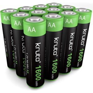 Solar Lights Batteries AA 1600mah High Capacity 1.2V Ni-MH Rechargeable AA Solar Battery for Outdoor Solar Lights, Battery String Lights, TV Remotes, Wireless Mouse, Radio, Flashlight