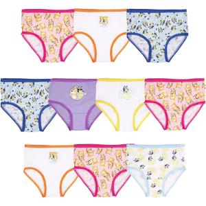 Bluey 100% Soft Combed Cotton 10-Pack Underwear, Sizes 2/3T, 4T, 4, 6, and 8