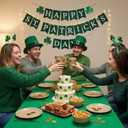 Jingmore 50 Pcs Kraft Paper St. Patrick's Day Shamrock Coffee Cups, 12oz Disposable Irish Green Clover Disposable Beverage Cups for St. Patricks Day, Irish Party, Holiday, Office
