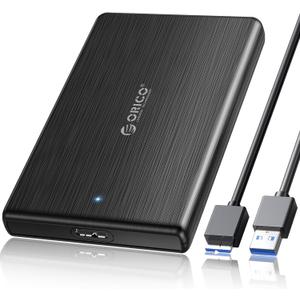ORICO USB 3.0 to SATA III 2.5" External Hard Drive Enclosure for 2.5 Inch 7mm-9.5mm SATA HDD/SSD Tool Free [UASP Supported],Black(2189U3)