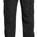 Men's Cargo Pants Stretch Sweatpants Elastic Drawstring Casual Workout Joggers Hiking Tactical Pants with 6 Pockets (Black, XXL)