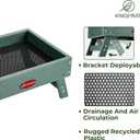 Kingsyard Ground Bird Feeder for Outdoors - Recycled Plastic Platform Feeder for Wild Birds, Squirrels, Chicken, 5 LBS Large Capacity, Green