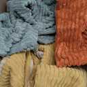 MIULEE Teal Orange Decorative Throw Pillow Covers 18x18 Inch Set of 4 Boho Corduroy Striped Cushion Cases Modern Farmhouse Patchwork Pillow Cases for Couch Sofa Bedroom Fall Home Decor
