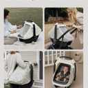 Blissful Diary Baby Car Seat Cover, Extra Large Mesh Window, Breathable Muslin Cotton, Infant Windproof Canopy, Must-Have Baby Gift - Botanical Leaf