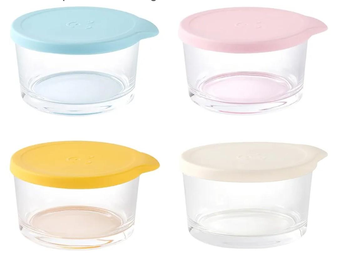 4PCS Salad Dressing Container to Go 1.8 Oz Glass Storage Containers with Lids Reusable Small Condiment Bowls, Dipping Sauce Cups Picnics Travel Meal Prep Kitchen Storage