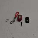 Xotic Tech Red TPU Key Fob Shell Full Cover Case Honda w/Red Keychain, Compatible with Chrysler 200 300 or Dodge Charger Challenger Dart Durango Journey or Jeep Grand Cherokee Smart Keyless Entry Key