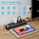 20 Outlet Power Strip with USB C,6Ft Extension Cord with Multiple Outlets, 2700 Joules Surge Protector,1875W/15A, ETL Listed for Home Office Dorm Gaming