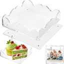 8x8 inch Acrylic Scalloped Tray with Magnetic Mat, Customizable for Photos, Art, and Messages