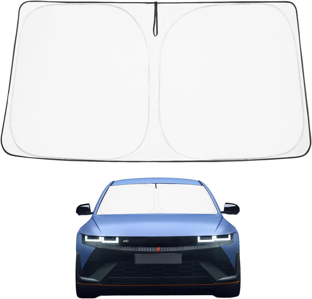Proadsy 2025 Upgrade Windshield Sun Shade Custom Fit Hyundai Ioniq 5 2022-2024 2025 4-Layer Foldable Front Sunshade Protector Sun Visor Blocks UV Rays Keep Car Cooler Accessories