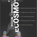 ELECOSMOS Safe Electric Scooter for Kids 4+, Balance for Beginner, Thumb Throttle, Flash Deck, Extra Wide Light Up Big Wheels, Adjustable Heights, 5 MPH Safe Speed