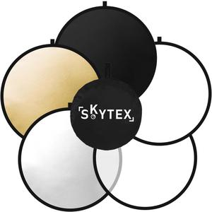 Skytex 32Inch/80CM 5in1 Portable Light Reflector with Bag,Silver/Gold/Translucent/White/Black Light Diffuser Studio Collapsible Reflectors Photography Accessories for Any Photography Situation