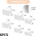 6 PCS Buffet Risers and Stands, White Acrylic Display Stands, Dessert Stands for Table, Food Display Risers for Party, Catering, Wedding, Jewelry & Collectibles Display (10" 9" 8" 7" 6" 5")