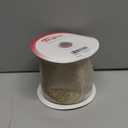 4" Champange Gold Velvet Gold Glitter Backing Wired Ribbon 10 Yards for Christmas Wedding Wreath Gift Wrapping Home Dcor DIY