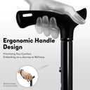 Foldable Walking Cane for Men & Women, Lightweight Aluminum Adjustable Cane with Ergonomic Handle, Non-Slip Rubber Base, Walking Sticks for Seniors Balance,Collapsible Cane for Assistance Travel